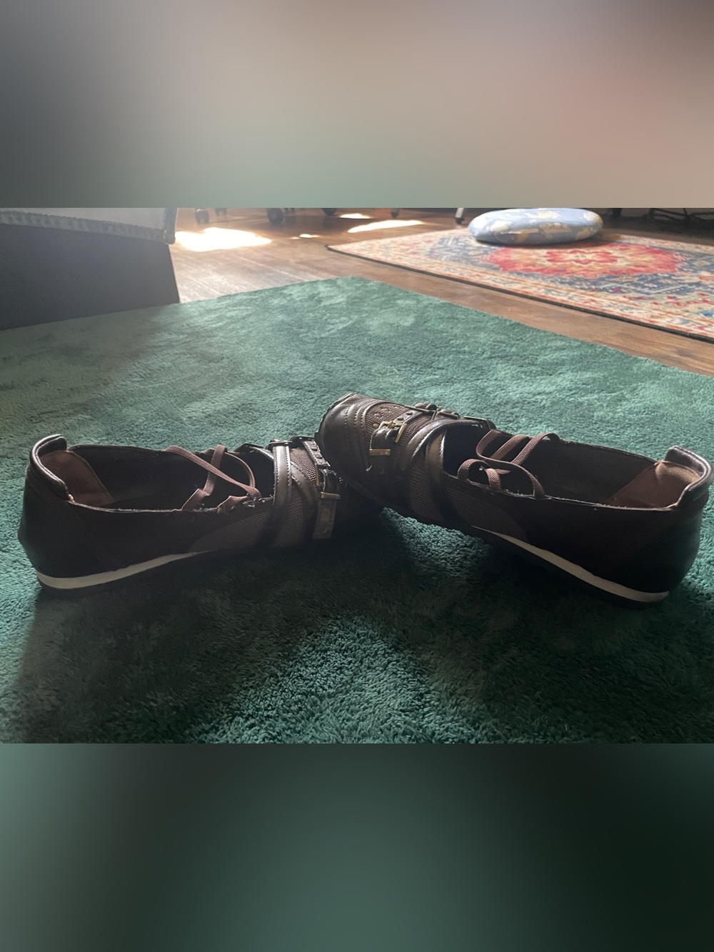 Women’s Casual Buckle Slip-On Shoes in Dark Brown